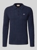 Gant Slim fit shirt met lange mouwen van zuivere wol, model 'Cable' Donkerblauw