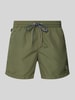 PAUL SMITH Badehose mit Label-Patch Modell 'ZEBRA' Oliv