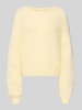 American Vintage Sweter dzianinowy z prążkowanymi wykończeniami model 'NIBY' Jasnożółty melanż