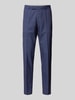 Carl Gross Regular fit pantalon met persplooien, model 'Sendrik' Blauw
