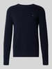 Tommy Hilfiger Regular fit gebreide pullover van zuiver katoen Marineblauw