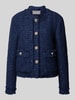 WHITE LABEL Blazer in Bouclé-Optik mit Knopfleiste Dunkelblau