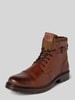 Jack & Jones Schnürstiefel mit Label-Detail Modell 'DEXTER' Cognac
