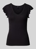 Only T-Shirt mit V-Ausschnitt Modell 'BELIA' Black
