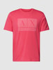 ARMANI EXCHANGE T-shirt z nadrukiem z logo Koralowy