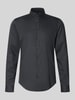 Jake*s Slim fit zakelijk overhemd van katoen met kentkraag Middengrijs