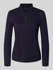 Christian Berg Woman Longsleeve met polokraag en knoopsluiting Donkerblauw