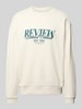 REVIEW Sweatshirt mit Rundhalsausschnitt und Label-Print Ecru