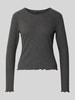 Only Slim Fit Langarmshirt aus reiner Baumwolle Modell 'CARLOTTA' Anthrazit Melange