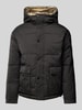 Blauer Usa Daunenjacke mit Label-Patch Modell 'TIVERTON' Black