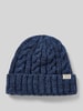Barts Beanie met labeldetail, model 'Kaen' Marineblauw