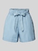 Only Loose fit high waist korte broek met strikceintuur, model 'BEA SMILLA' Lichtblauw