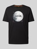 BOSS Orange T-shirt z nadrukowanym motywem i logo model ‘Moon’ Czarny