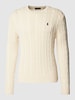Polo Ralph Lauren Sweter z dzianiny z wzorem warkocza Złamany biały