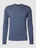 Tom Tailor Gebreide pullover met ronde hals Rookblauw