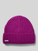 Seeberger Czapka beanie z detalem z logo Purpurowy