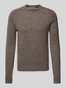 MCNEAL Wollpullover mit Label-Stitching Graphit Melange