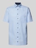 OLYMP Regular Fit Business-Hemd mit logo-Stitching Modell 'Global' Bleu