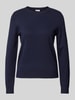 s.Oliver RED LABEL Regular Fit Strickpullover aus Viskose-Mix mit Rippbündchen Marine