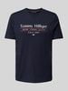 Tommy Hilfiger T-Shirt mit Label-Print Marine