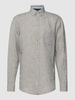 Fynch-Hatton Vrijetijdsoverhemd met labeldetail Olijfgroen