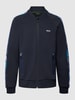 BOSS Green Sweatjacke mit Galonstreifen Dunkelblau