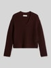 Marc O'Polo Loose Fit Pullover aus Baumwoll-Mix Dunkelrot