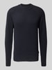 Casual Friday Gebreide pullover met ribboorden, model 'Kristian' Marineblauw