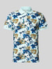 Blend Regular Fit Poloshirt mit gerippten Abschlüssen Modell 'EDI' Hellblau