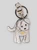 Seidenfelt Schlüsselanhänger mit Motiv-Print Modell 'My Dog' Silber