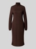 s.Oliver RED LABEL Slim Fit Strickkleid aus Viskose-Mix Dunkelbraun