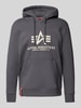 Alpha Industries Hoodie met labelprint Antraciet