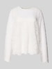 Pieces Regular Fit Langarmbluse aus Spitze Modell 'OLLINE' Offwhite