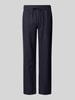 Les Deux Regular fit linnen broek met steekzakken, model 'Patrick' Donkerblauw