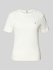 Tommy Hilfiger Slim Fit T-Shirt aus reiner Baumwolle Ecru