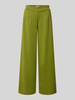 ICHI wide fit broek met viscose, model 'Kate' Olijfgroen