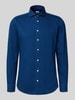 SEIDENSTICKER Slim fit zakelijk overhemd met kentkraag, model 'Spread' Marineblauw
