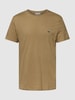 Lacoste T-shirt met logostitching, model 'Supima' Beige