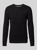 Christian Berg Men Strickpullover mit Rundhalsausschnitt Black