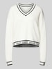 LIU JO SPORT Gebreide pullover met V-hals Wit