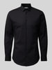 s.Oliver BLACK LABEL Slim fit zakelijk overhemd met stretch Zwart