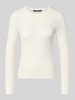 VERO MODA Slim Fit Langarmshirt aus Lyocell-Mix Modell 'ADA' Weiss