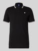 G-Star Raw Slim fit poloshirt met labelstitching, model 'Dunda' Zwart