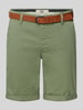 Redefined Rebel Regular Fit Chino-Shorts mit Gürtel Modell 'MIKE' Oliv