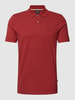 BOSS Slim fit poloshirt met labelstitching, model 'Pallas' Bordeaux