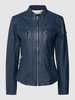 Cabrini Lederjacke mit Reißverschlusstaschen Dunkelblau