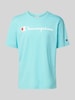 CHAMPION T-shirt met labelprint Aquablauw