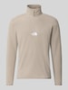 The North Face Sweter z polaru z wyhaftowanym logo Kamienny