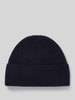 MCNEAL Gebreide muts van kasjmier met brede omslag Marineblauw