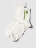 Jake*s Casual Socken mit Label-Print Weiss